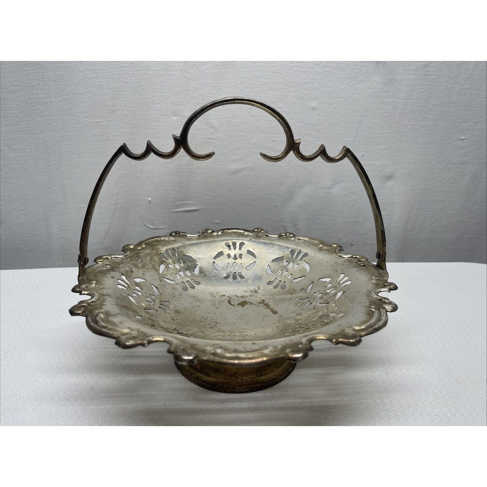 Vintage International Silver Co. Lovelace Pedestal Plated Brides Basket Dish 11" - Picture 1 of 11
